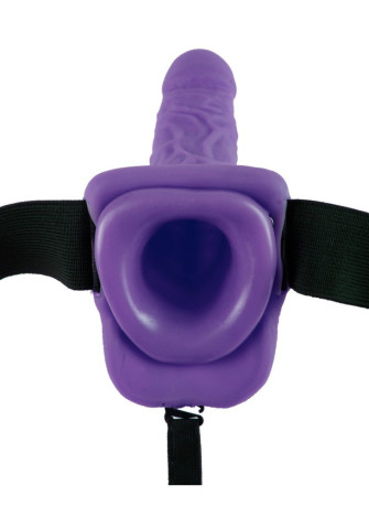 7" Vibrating Hollow Strap-on